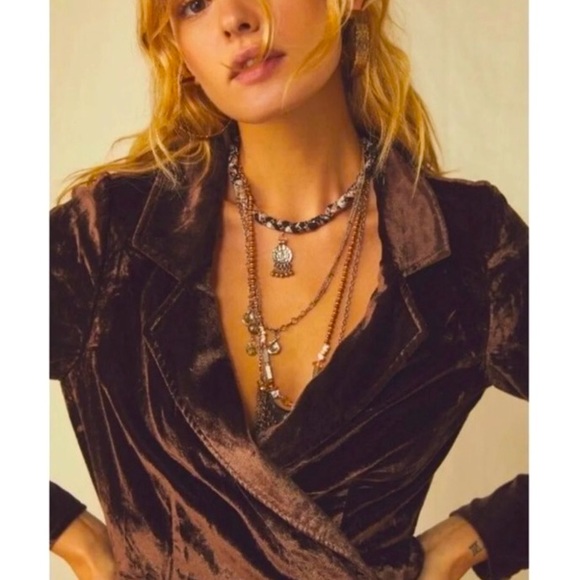 Free People Viola Veltet Romper - Picture 3 of 10